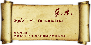 Győrfi Armandina névjegykártya